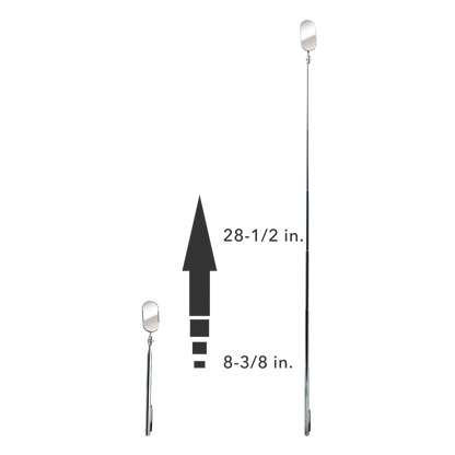 B-2TM - Oval 1" x 2" Telescoping Inspection Mirror and Magnetic Pick-Up Tool