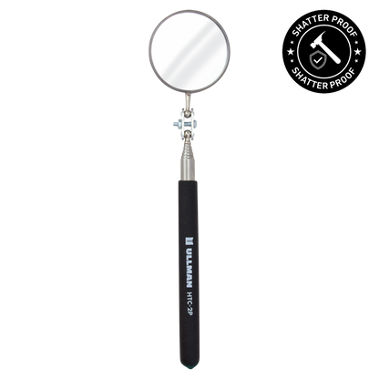 HTC-2P - Shatterproof Round 2-1/4" Telescoping Plastic Inspection Mirror