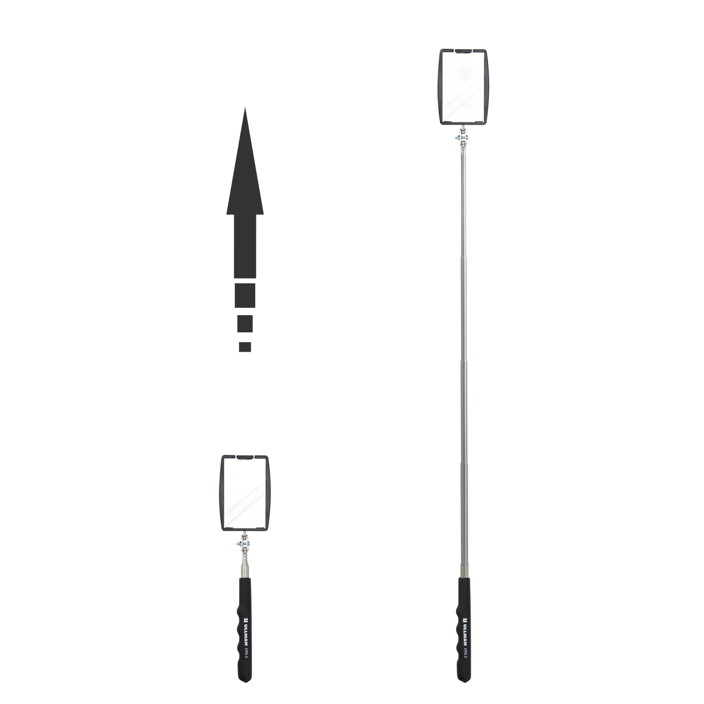 HTK-2 - Rectangular Telescoping Inspection Mirror with Quick-Change Replaceable Mirror