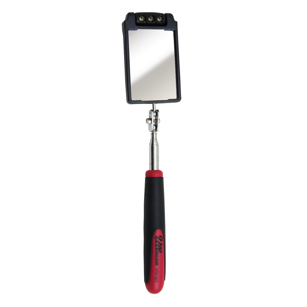 HTK-2LT - Rectangular 2-1/4" X 3-1/2" Telescoping LED Lighted Inspection Mirror