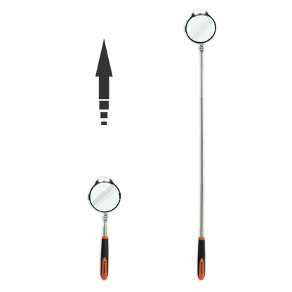 HTS-2LT - Round 3-3/8" Telescoping LED Lighted Inspection Mirror