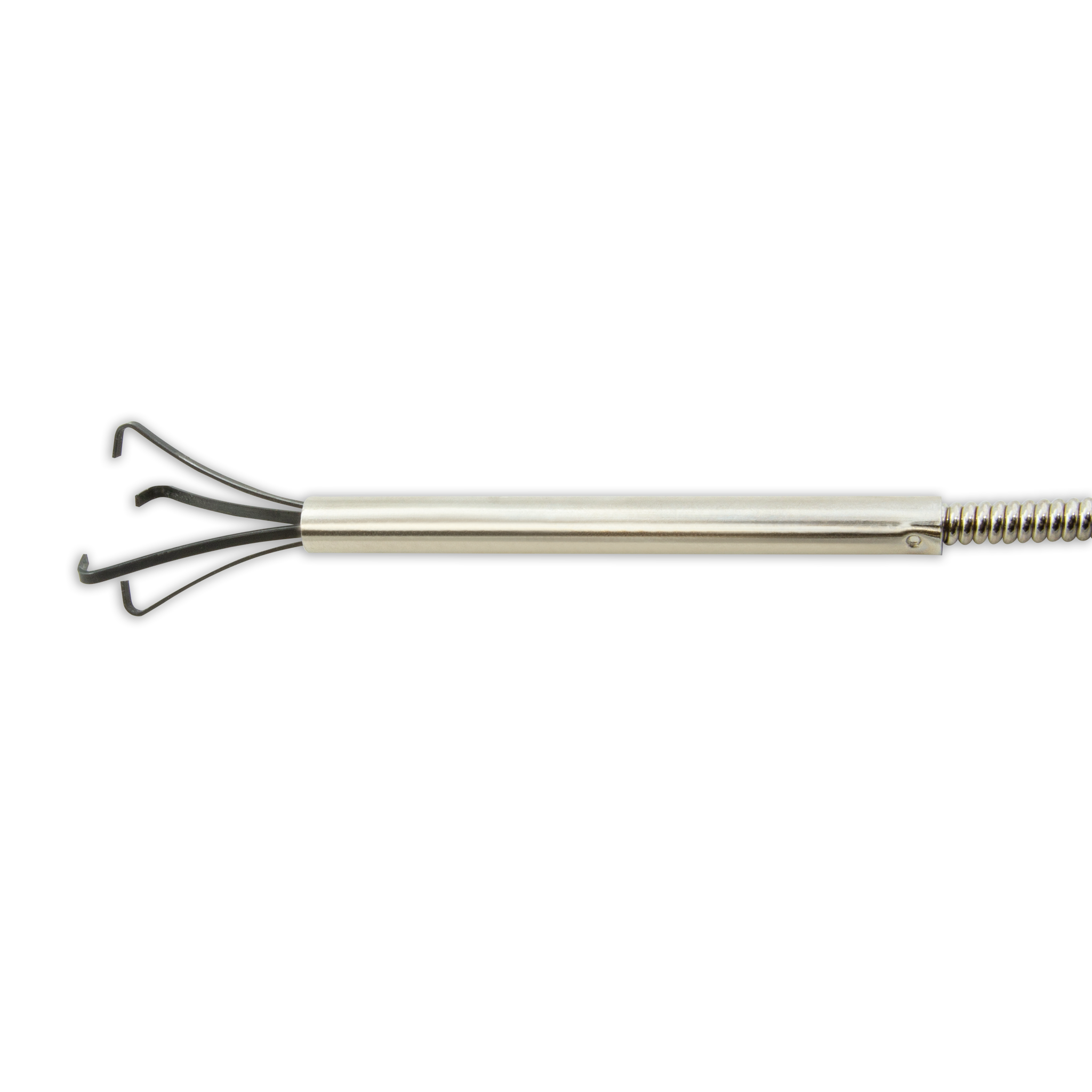 Flexible Spring Pick Up Tool - Metal Steel Grabber Rod With Handle - Silver
